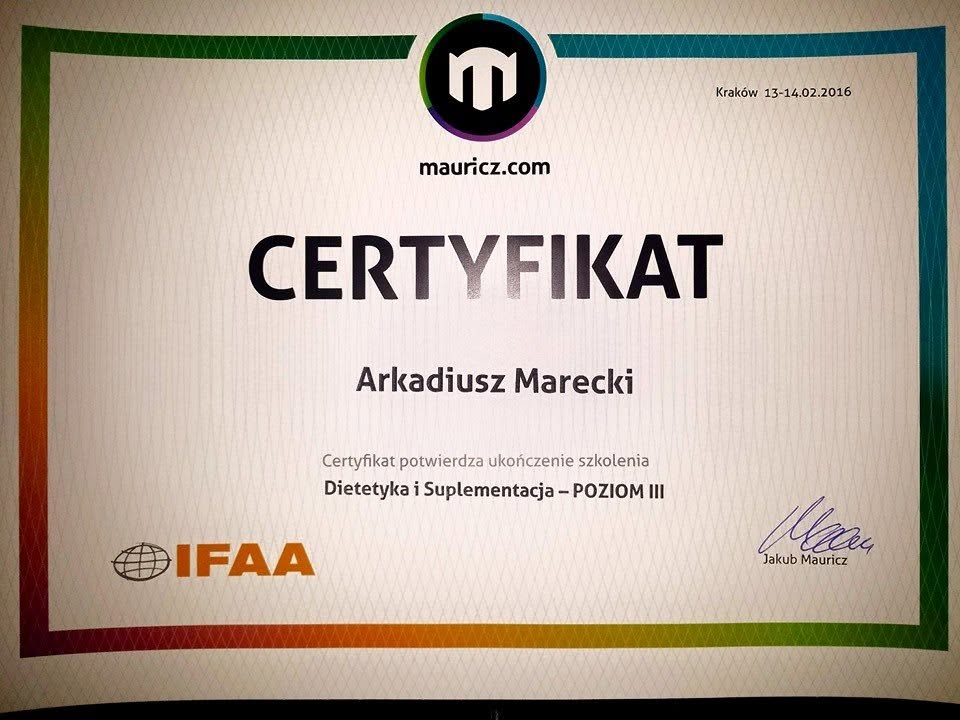 Dietetyka i suplementacja – poziom III (IFAA)